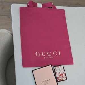 New Gucci Tote Bag Fuchsia Tote with Gold Accents 14 X 11 In